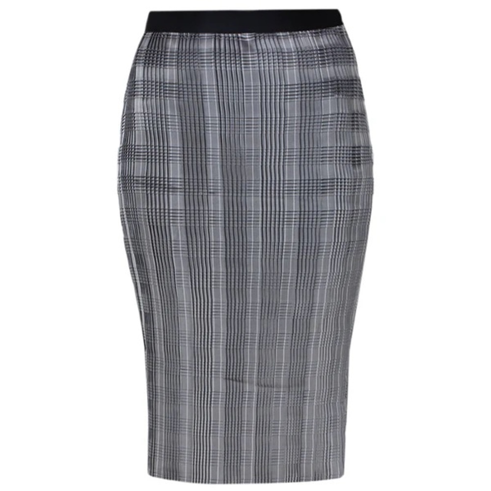 ALEXANDER WANG pleated plisse skirt grey silver runway midi black - Picture 2 of 5